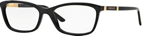 versace ve3218 eyeglasses gb1 black|Amazon.com: Versace VE3218 GB1 53M Black Square .